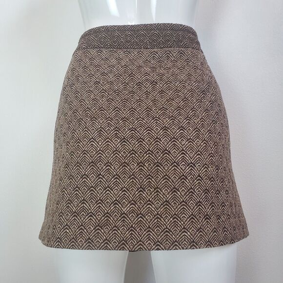 Vintage Y2K Trina Turk Brown Wool Low Rise Mini Skirt - Picture 6 of 13